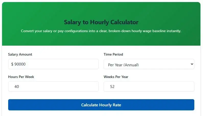 salary to hourly calculator